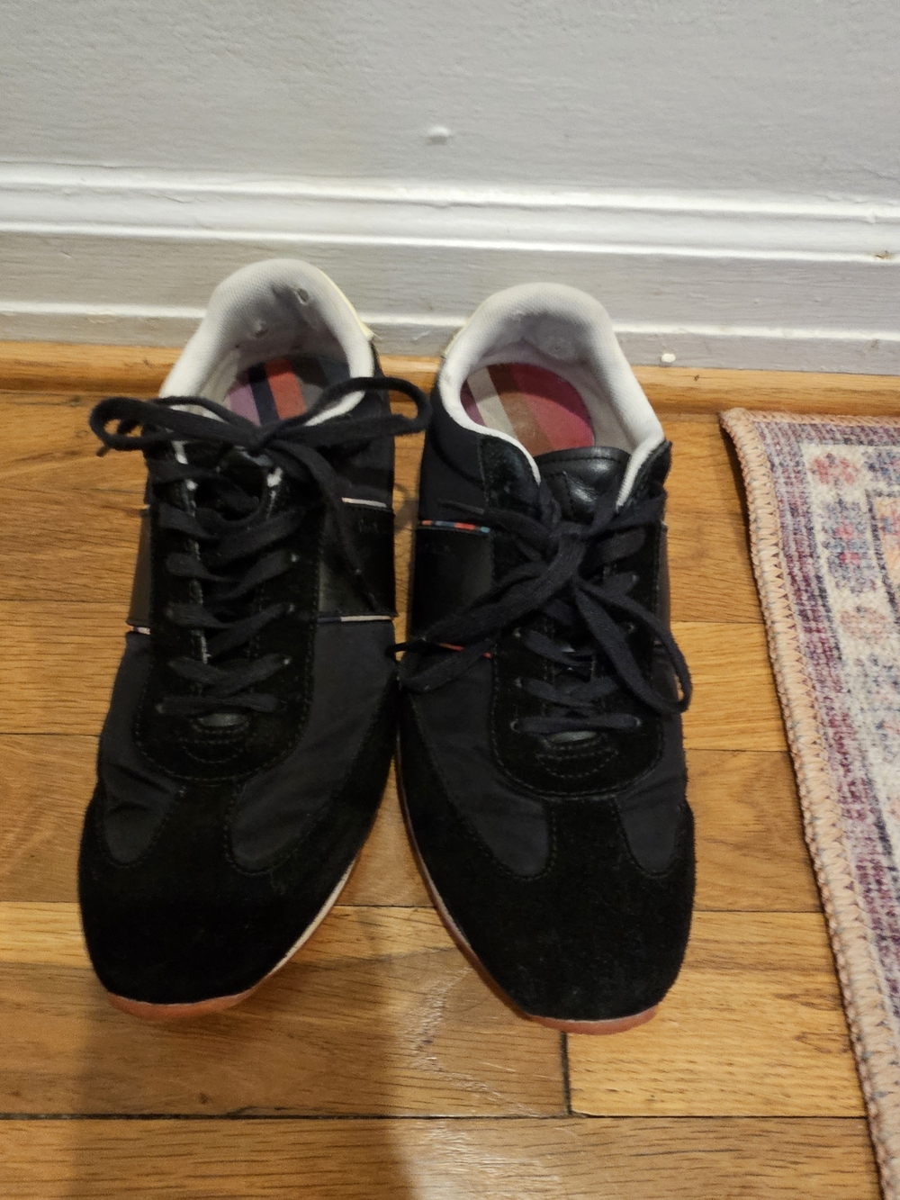 Paul Smith Black Lace-Up Men's Sneakers with Subtle Stripe Detail